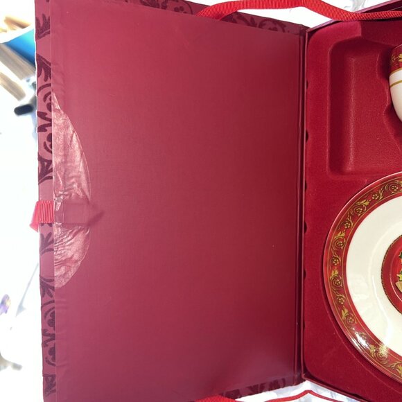 John Grossman Collection 2008 Christmas Bells Teacup Tea saucer Gund red white - Picture 6 of 13